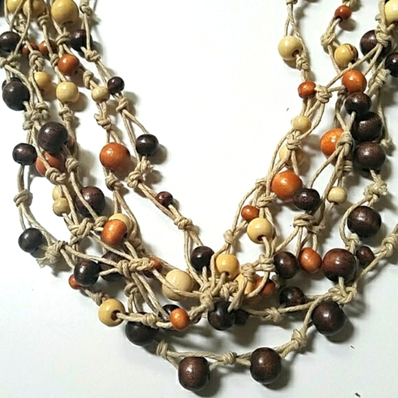 Handmade Beaded Rattan Boho Necklaces Set - Picture 2 of 5